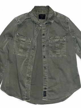 Abercrombie & Fitch Olive Green Shirt Jacket